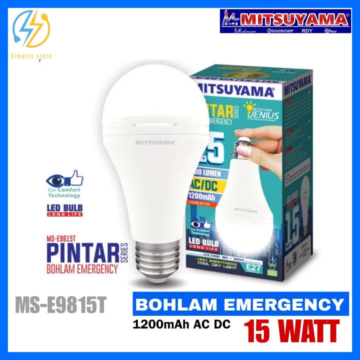 Bohlam Emergency LED Smart 15 Watt Mitsuyama MS E9815T Lazada Indonesia