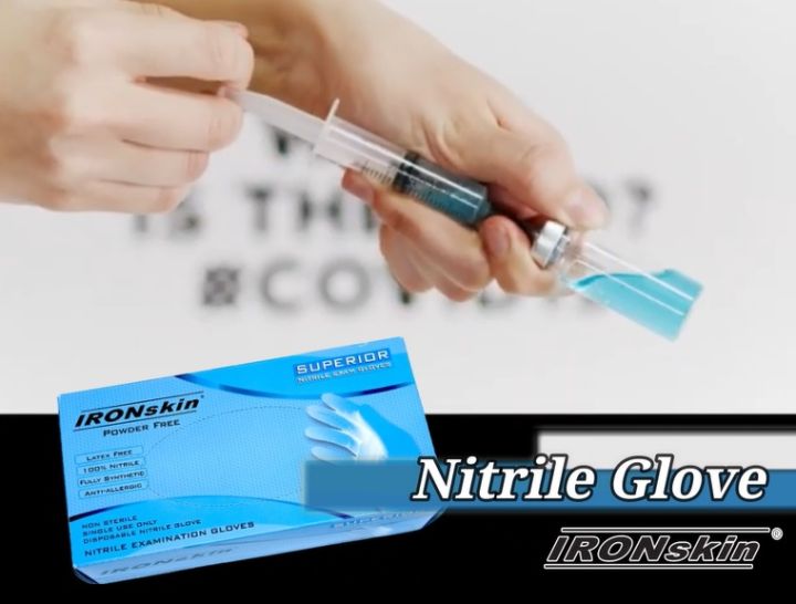 Ironskin Nitrile Blue Examination Gloves Pcs Box Medical Cleaning