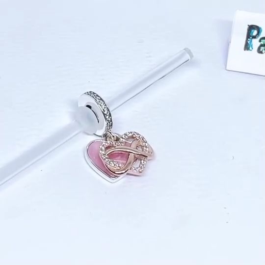 พรอมสง สนคาแท Pandora Sparkling Infinity Heart Dangle Charm