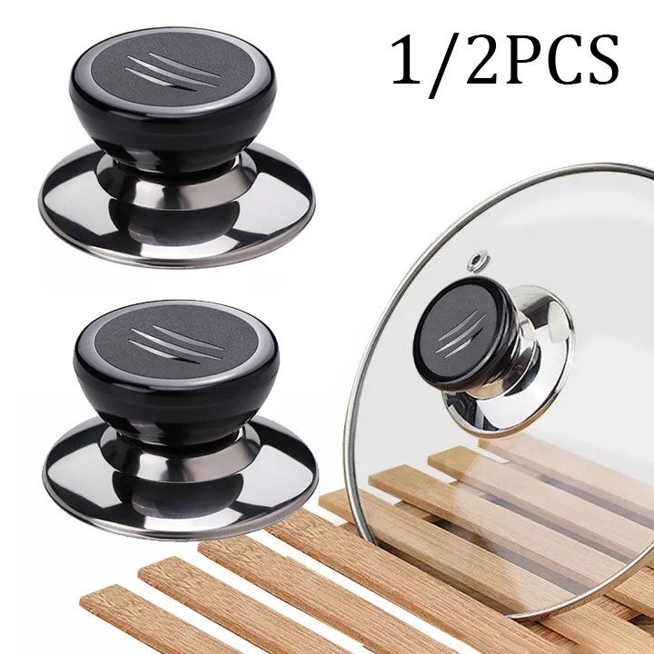 YESPERY 1 2pcs Stainless Steel Extra Thick Durable Pan Cover Button Pot