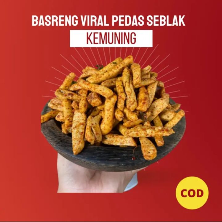 Cemilan Basreng Viral Kemuning Bakso Goreng Daun Jeruk Pedas Seblak