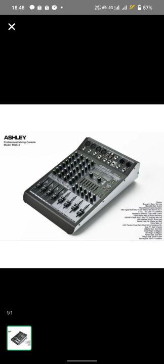 Mixer Ashley MDX 4 4 Channel Effect Reverb Bluetooth Original Mdx4