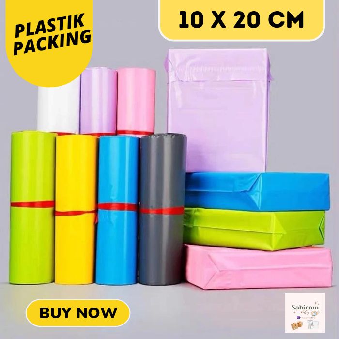 Plastik Packing Polymailer 10 X 20 Cm Berbagai Warna Isi 100 Pcs