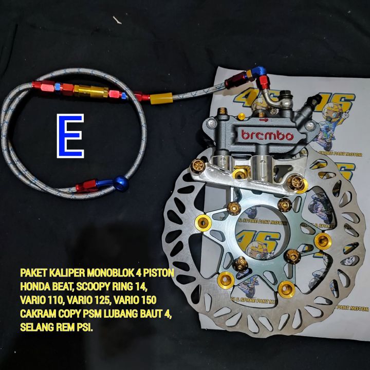 PAKET KALIPER MONOBLOK 4 PISTON HONDA BEAT VARIO SCOOPY Lazada