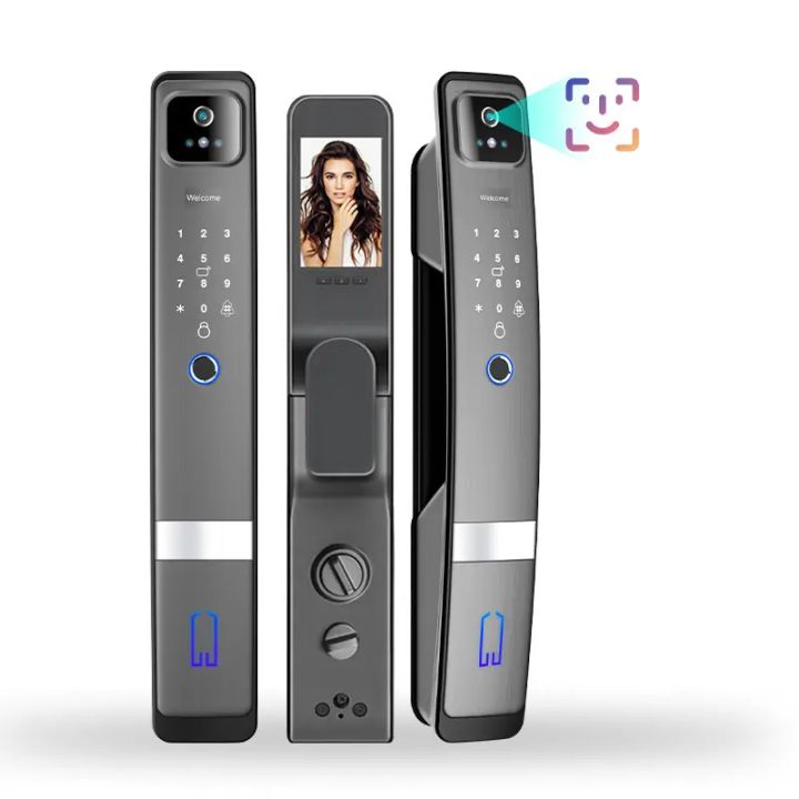 Face Recognition Peephole Video Tuya WiFi App Remote Unlocking Pushpull