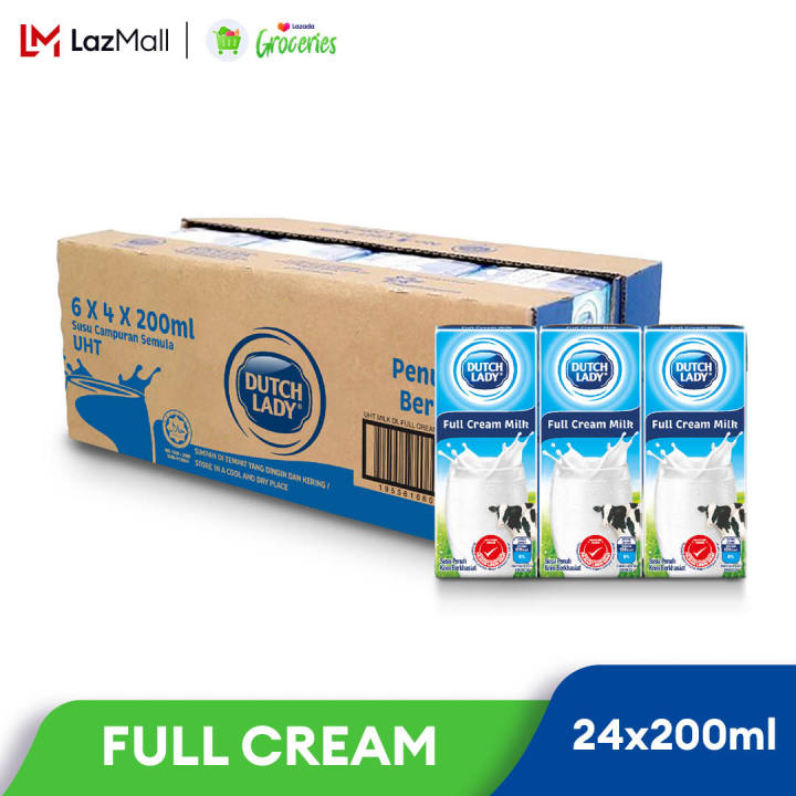 CARTON Dutch Lady Purefarm UHT Milk FULL CREAM 200ml X 24 Lazada