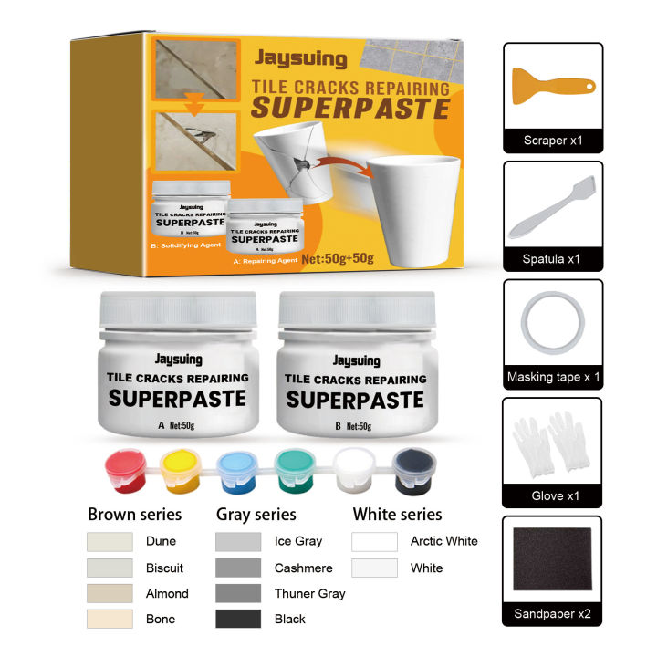 Jaysuing Porcelain Crack Chip Ceramic Paste Tile Repair Paste Kit