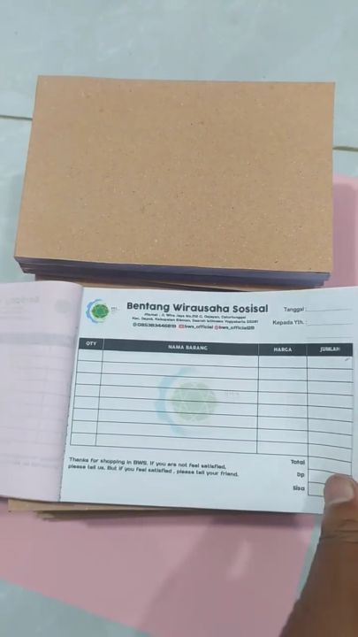 NOTA CUSTOM CETAK NOTA LENGKAP INVOICE Bon Surat Jalan Kwitansi Olshop