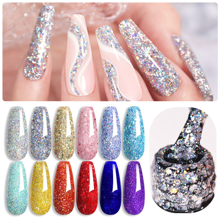 Lilycute Ml Holographic Glitter Gel Spring Color Sparkling Sequins