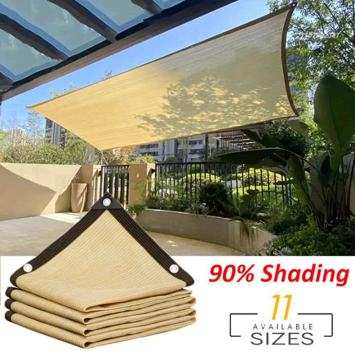 90 Shading HDPE Beige Sunshade Net Garden Plant Shed Shading Sail UV