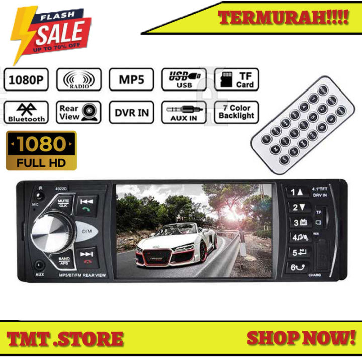 Head Unit Tape Mobil Single Din Mp Player Bluetooth Monitor Lcd