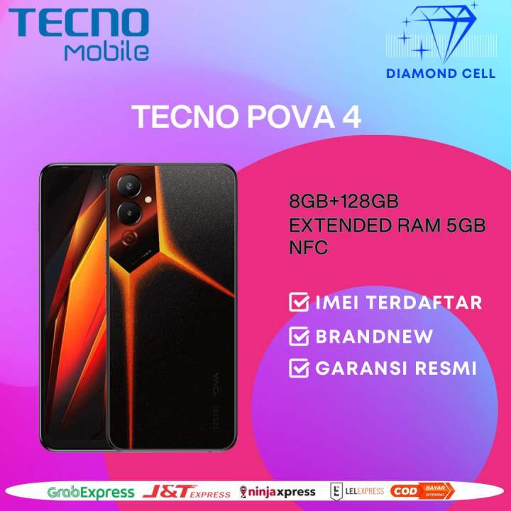 Tecno Pova 4 8 128GB Garansi Resmi 1 Tahun Display Type IPS LCD