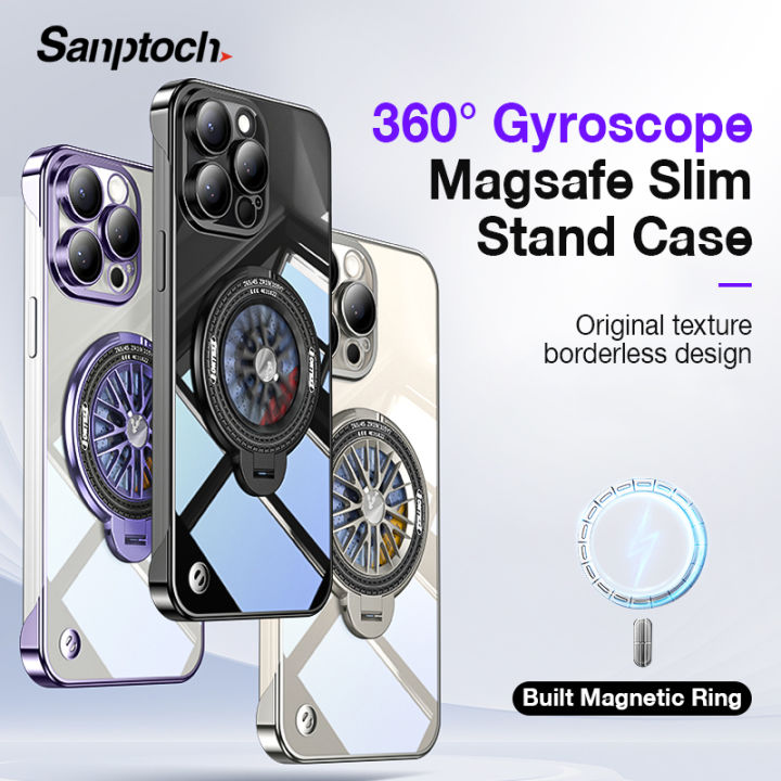 Sanptoch For Magsafe Gyroscope Stand Phone Case For Iphone