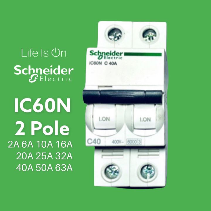 Schneider Ic N Pole A A Ac Dc C Curve Miniature Circuit Breaker