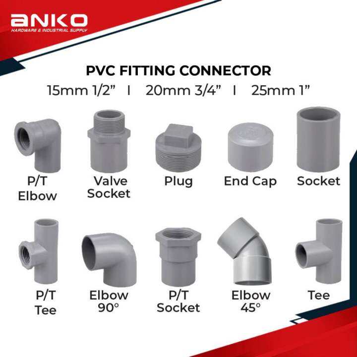 Pvc Fitting Penyambung Paip Connector Socket Elbow Tee Pt Socket Elbow