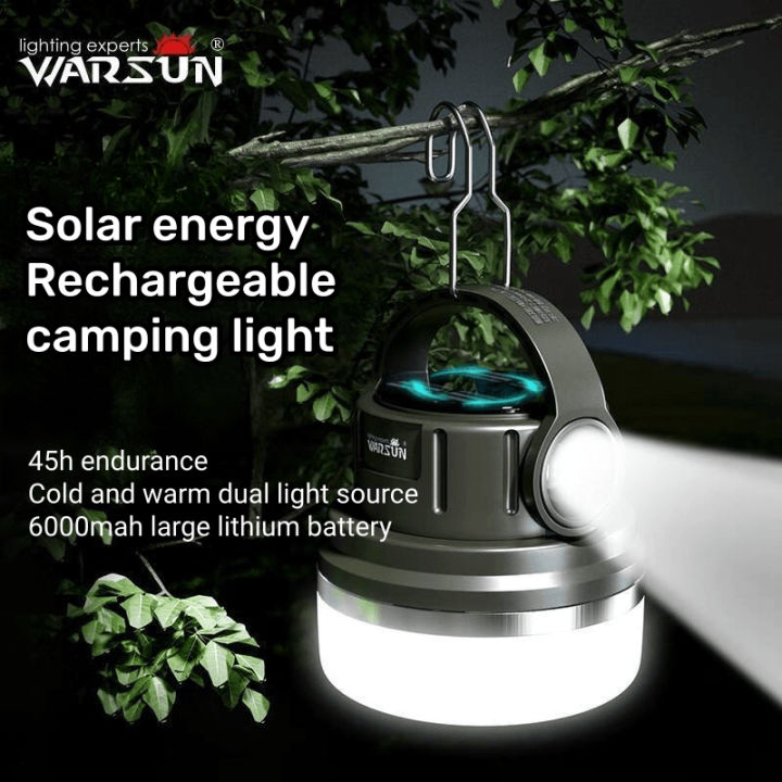 Warsun Es Camping Light Type C Rechargeable Led Solar Camping Lights