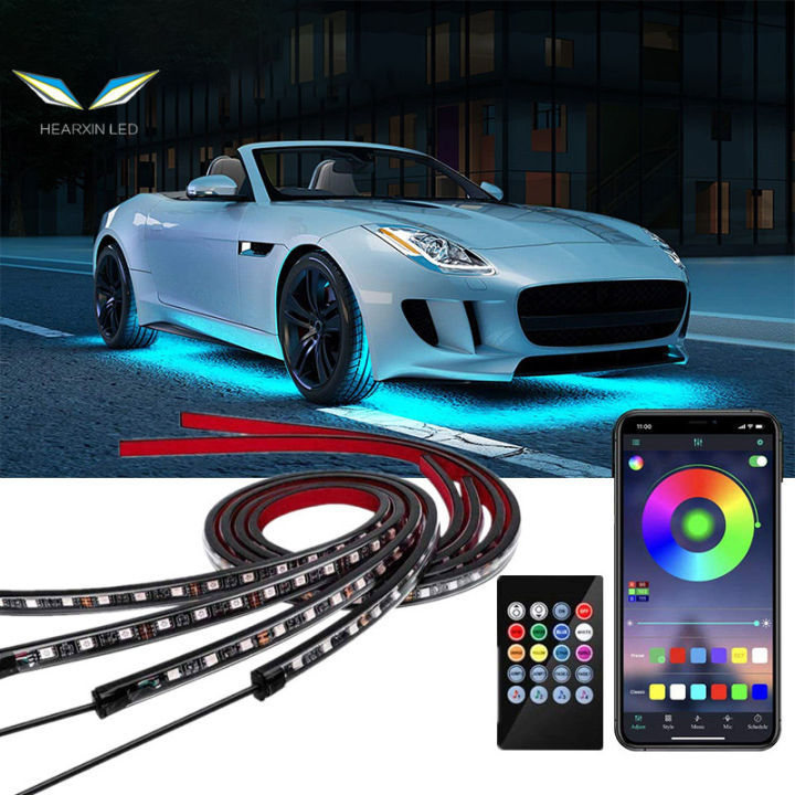 Car Underglow Light Flexible Strip LED Underbody Lights Remote APP