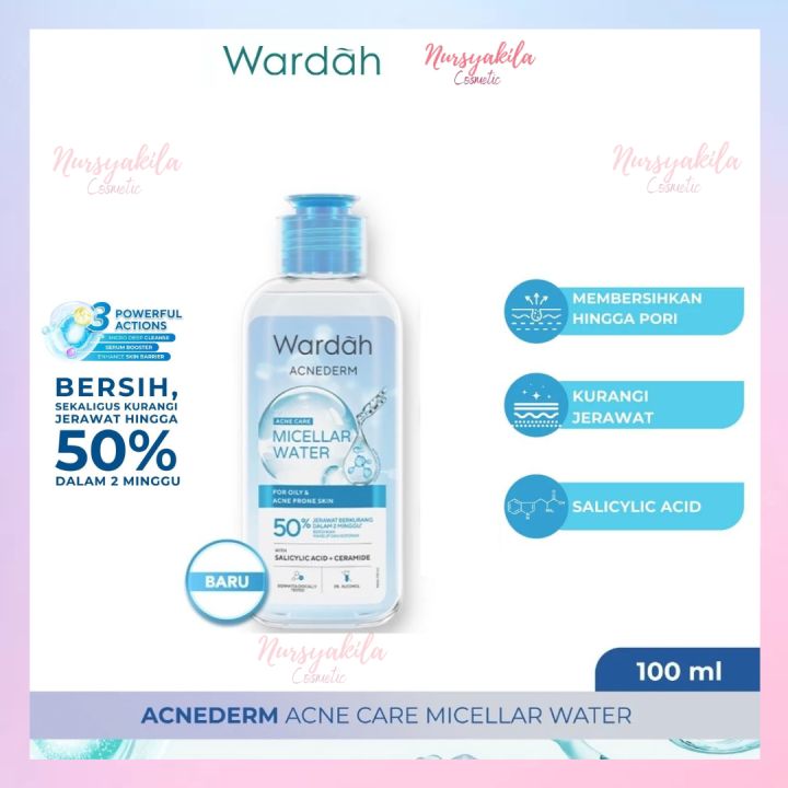 Wardah Acnederm Acne Care Micellar Water Ml Pembersih Make Up For