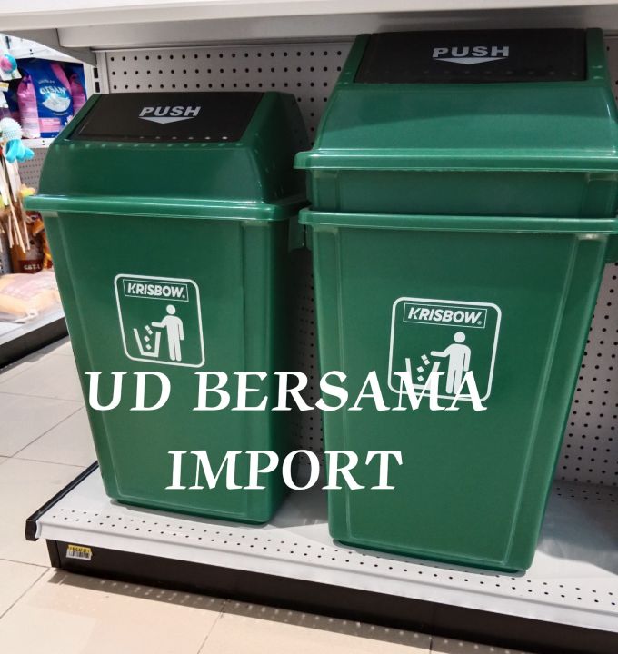 Tempat Sampah L Plastik Outdoor Tutup Ayun Dustbin Kantong Sampah