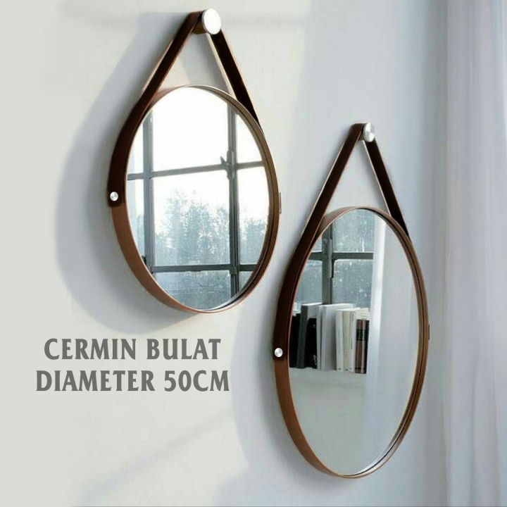 Cermin Bulat Aesthetic Diameter Cm Cermin Dinding Gantung Tali