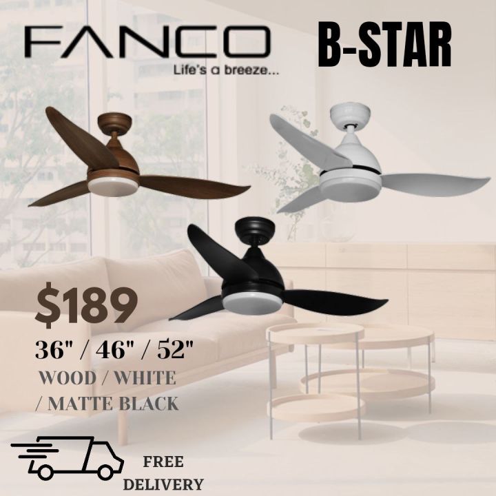 With Installation Promo Fanco Bstar Ceiling Fan With Light 36 46 52