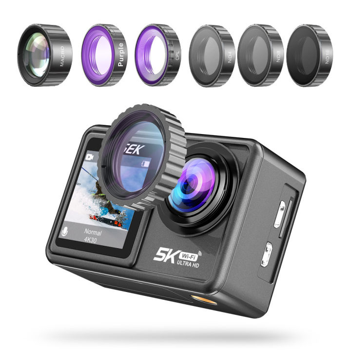 Ausek Flagship Level Action Camera Touch Screen Ips Dual Color Screen