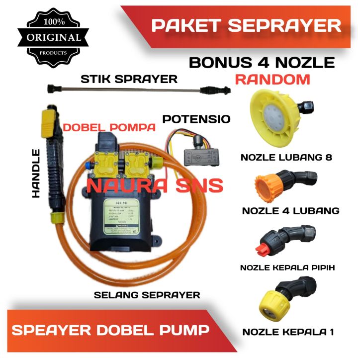 Paket Lengkap Dinamo Pompa Sprayer Elektrik Pertanian Dinamo Pompa