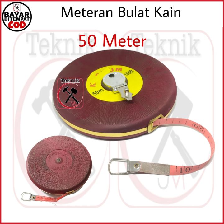 Meteran Bulat Gulung 50 Meter Panjang Kulit Pengukur 50M Meteran