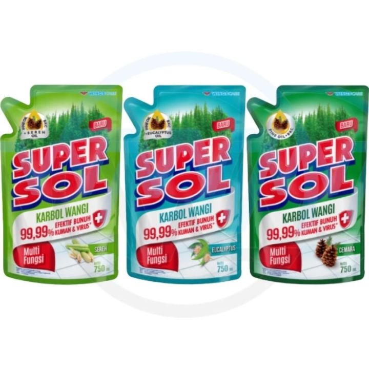 Supersol Pembersih Lantai Karbol Cemara Sereh Ecalyptus Ml Lazada