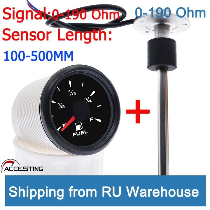 52mm 0 190 Ohm Marine Fuel Gauge Oil Level Gauge Marine Fuel Tank Level