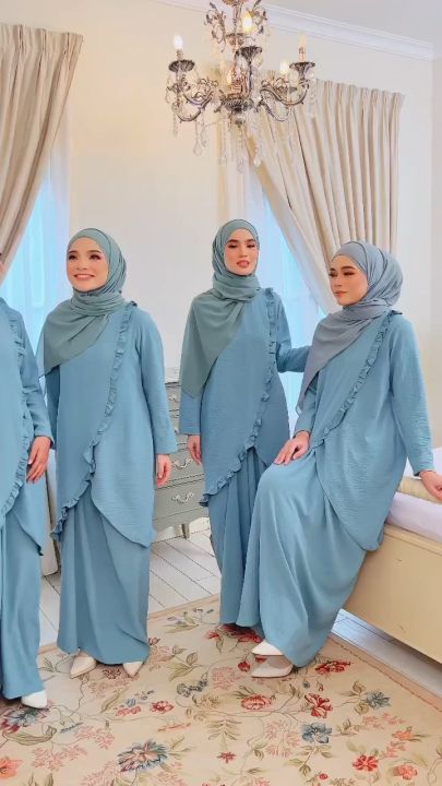 Camilia Ruffle Kurung By Haurabelle Baju Bridesmaid Cey Crepe Ironless