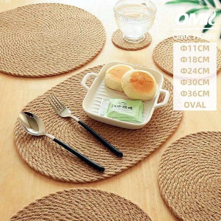 Omk American Style Placemats For Dining Table Linen Hand Woven