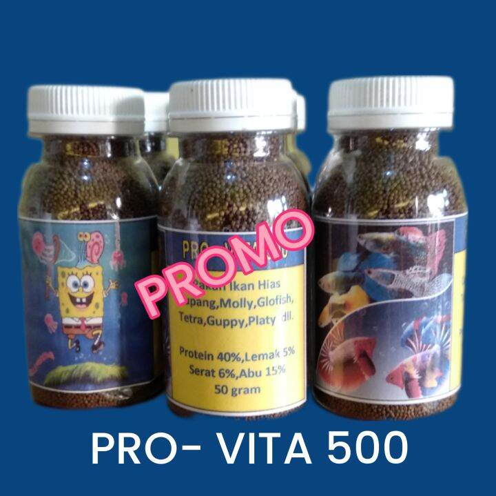 PELET IKAN HIAS PRO VIT 500 40 GRAM PROMO Pakan Ikan Cupang Guppy