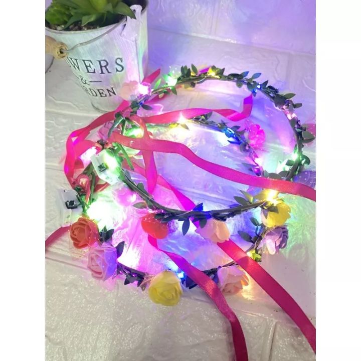 Flower Crown Led Bando Bunga Bandana Bunga Lampu Lazada Indonesia