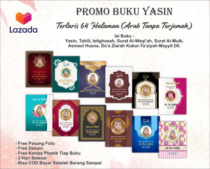 Buku Yasin Dan Tahlil 64 Halaman Arab Lengkap Gratis Desain Dan