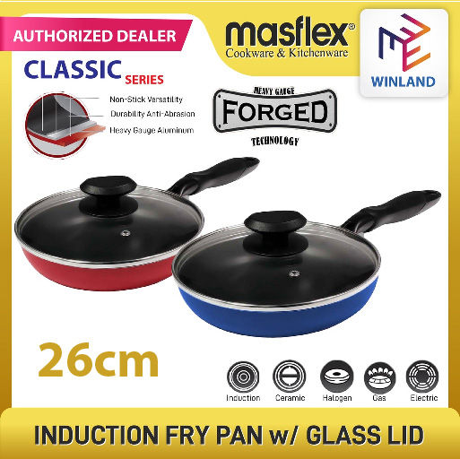 Masflex By Winland Non Stick Induction Stir Fry Pan With Glass Lid