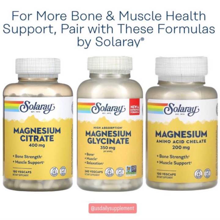 ONHAND Solaray Magnesium Glycinate Magnesium Citrate Magnesium Amino