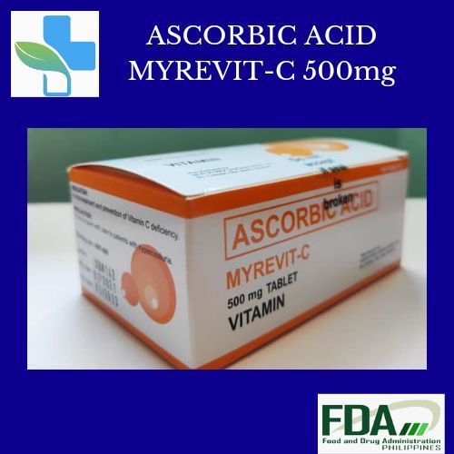 ASCORBIC ACID MYREVIT C 500mg 100s Tablets Lazada PH