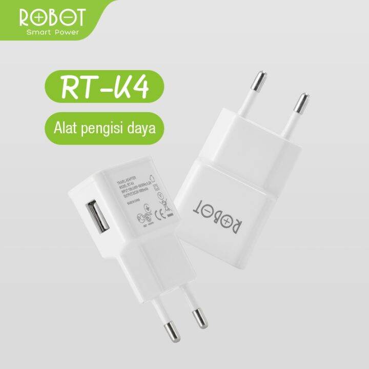 Charger Casan Robot RT K4 1A 5V 1 Port USB Putih Lazada Indonesia