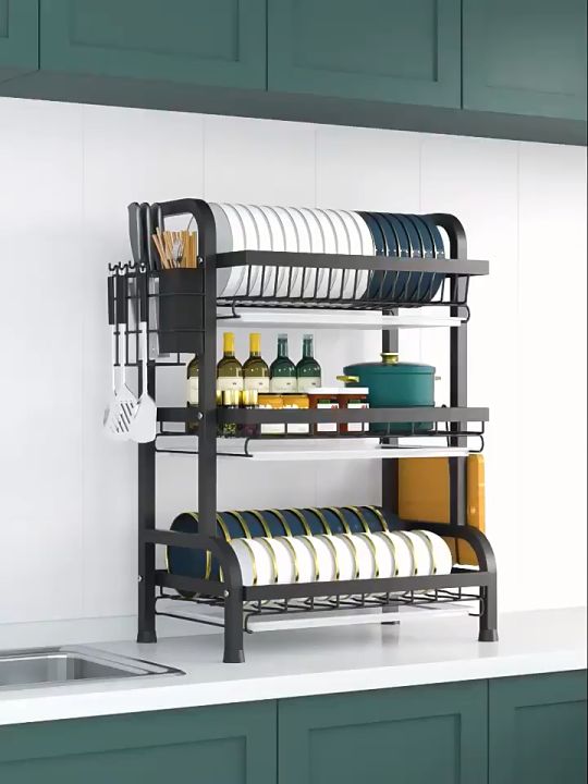 Ready Stockrak Dapur Stainless Steel Dish Rack Rak Pinggan With