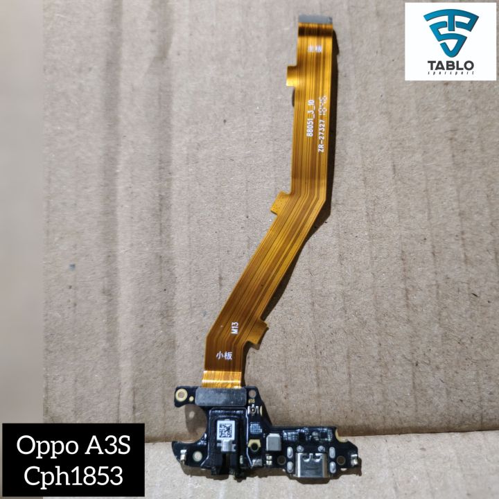 Papan Konektor Cas Flexibel Antena Oppo A3s CPH1853 Original Copotan Hp