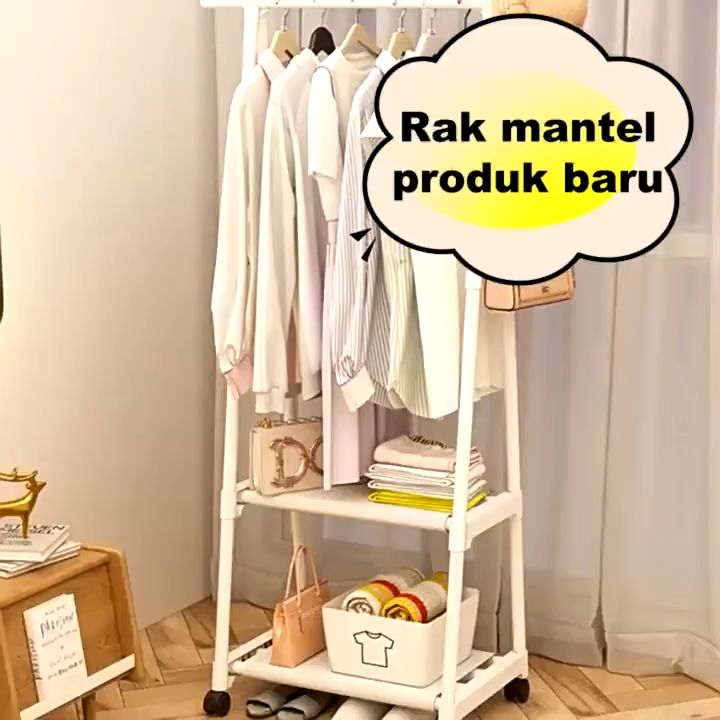 Rak Gantungan Baju Aesthetic Rak Triangle Stand Hanger Dengan Roda