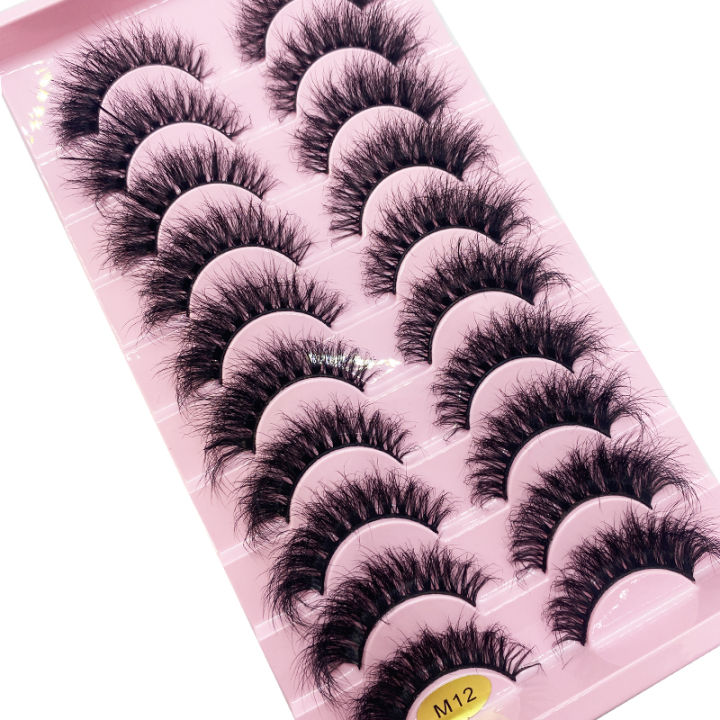 New 10 Pairs Natural Long Fake Eyelashes Cilios 3d Faux Mink Lashes