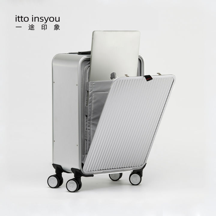 Front Opening All Aluminum Magnesium Alloy Trolley Case Luggage Men S