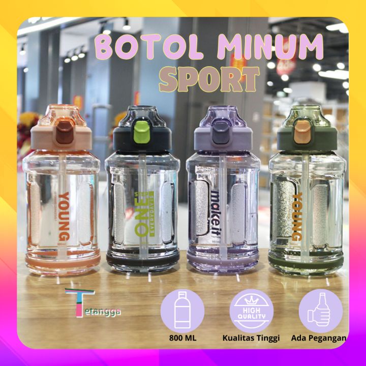 Botol Minum Sport Jumbo Dilengkapi Sedotan Anti Tumpah Kapasitas Ml