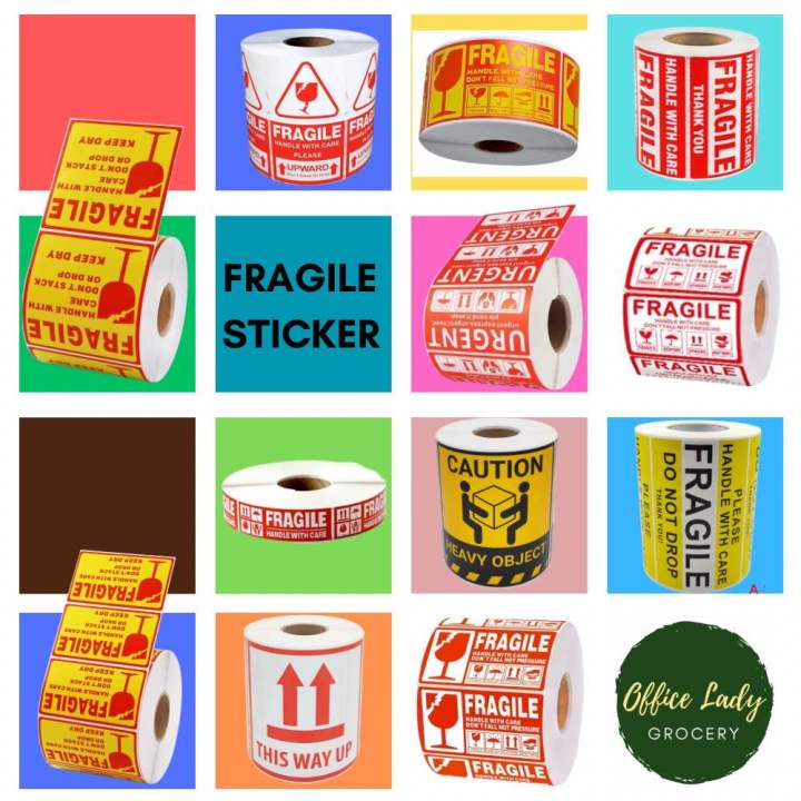 300 500 1000 PCS FRAGILE STICKER WARNING LABEL ROLL POSLAJU COURIER