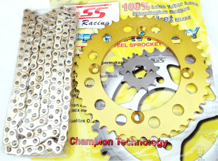 Gir Gear Set Gearset Sss 428 KLX D TRACKER 150 Gear Warna Gold Emas