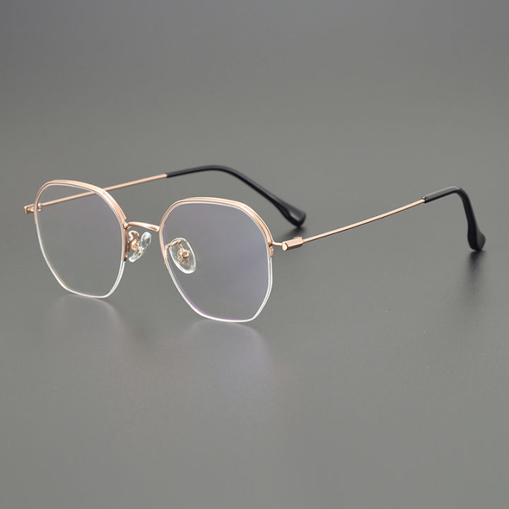 Ultra Light Pure Titanium Half Frame Myopia Glasses Frame Men S And