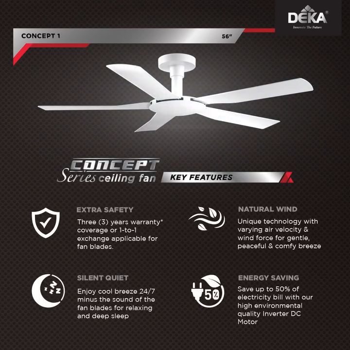 Deka Concept Inch Blades Speed Forward Reverse Dc Motor