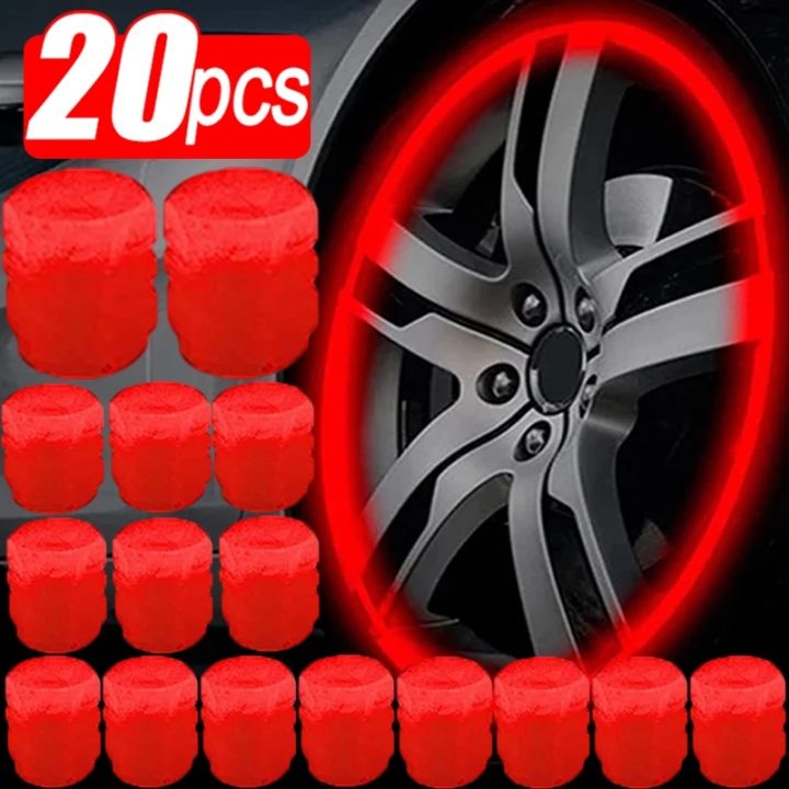 Luminous Tire Valve Caps Multi Color Fluorescent Night Glowing Decor